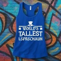 World's Tallest Leprechaun Funny Green St Patricks Day Women's Tank Top thumb 3