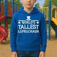 World's Tallest Leprechaun Funny Green St Patricks Day Kids Hoodie thumb 2