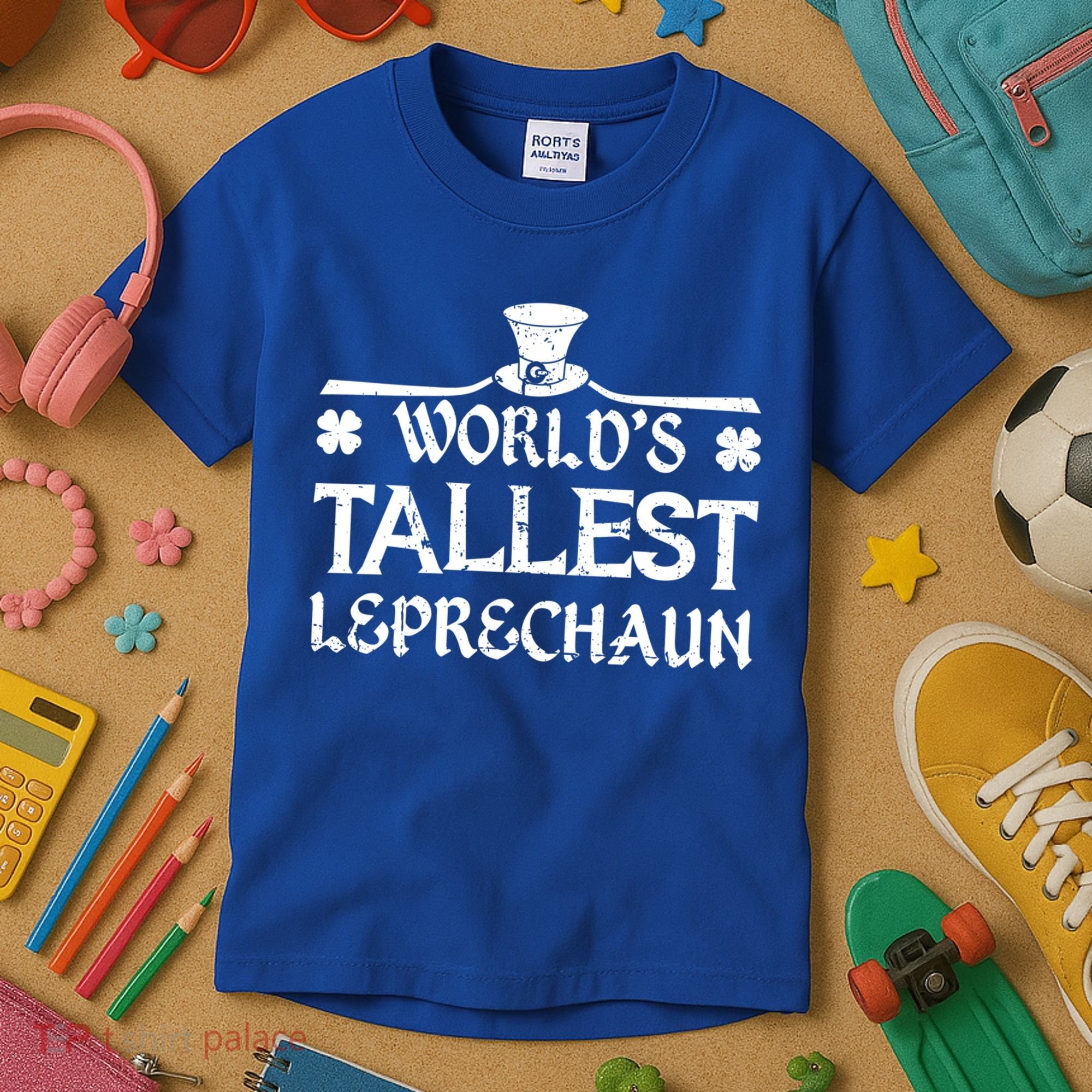 World's Tallest Leprechaun Funny Green St Patricks Day Kids T-Shirt