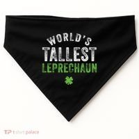 Worlds Tallest Leprechaun St Patricks Day Gift USA-Made Doggie Bandana thumb 0
