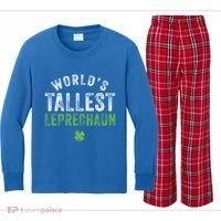 Worlds Tallest Leprechaun St Patricks Day Gift Kids Long Sleeve Plaid Pajama Set thumb 0