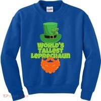 Worlds Tallest Leprechaun Funny St Patricks Day Gift Great Gift Kids Sweatshirt thumb 0