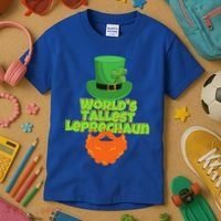 Worlds Tallest Leprechaun Funny St Patricks Day Gift Great Gift Kids T-Shirt thumb 3
