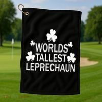World's Tallest Leprechaun Golf Towel thumb 1