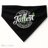 World's Tallest Leprechaun Funny Clovers St Patrick's Day Meaningful Gift USA-Made Doggie Bandana thumb 0