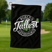 World's Tallest Leprechaun Funny Clovers St Patrick's Day Meaningful Gift Golf Towel thumb 1