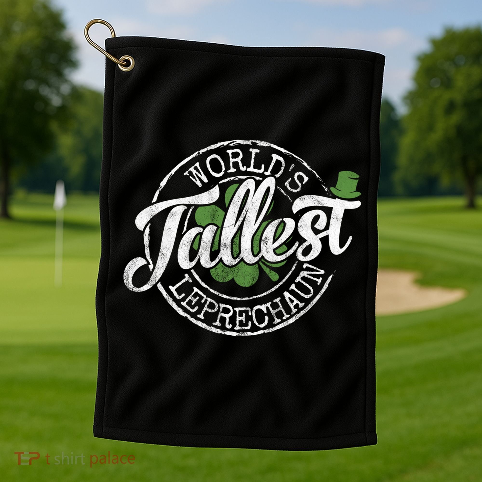 World's Tallest Leprechaun Funny Clovers St Patrick's Day Meaningful Gift Golf Towel