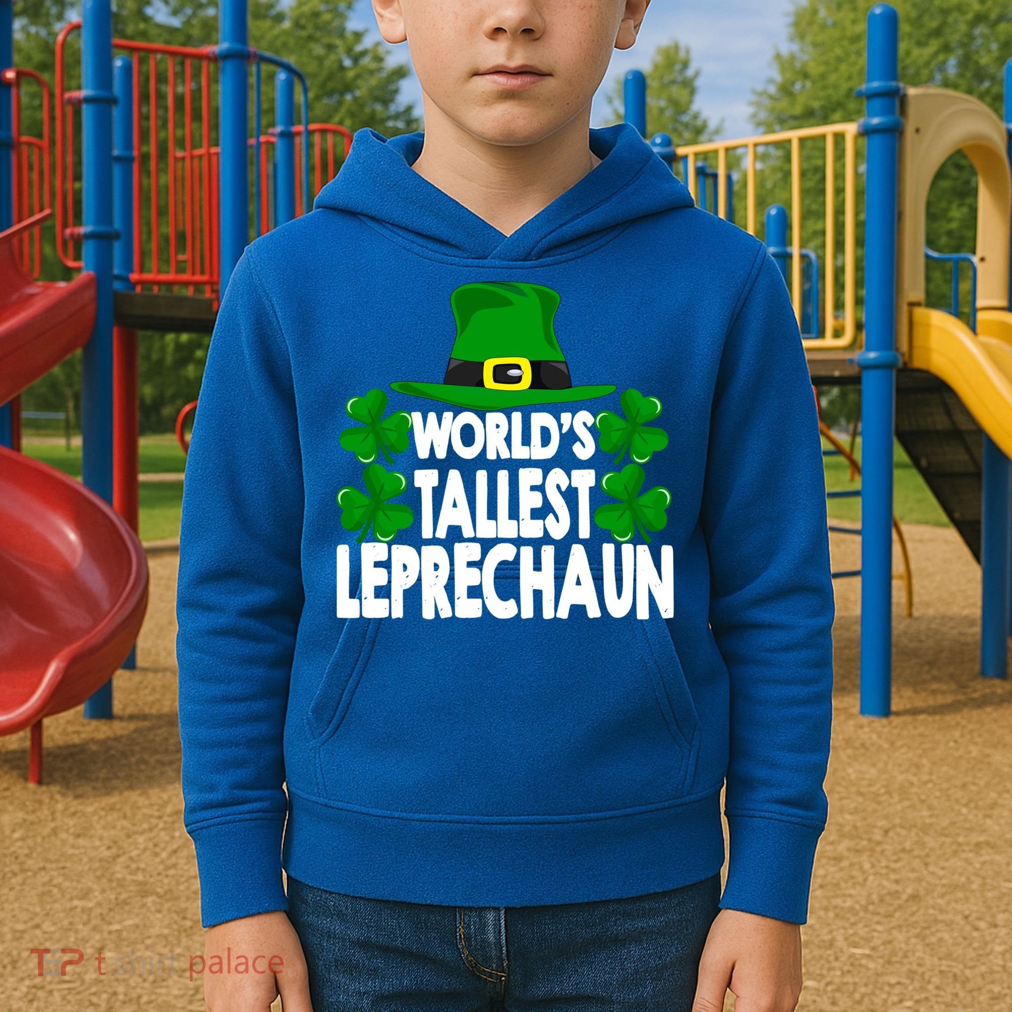World's Tallest Leprechaun Funny Green St Patricks Day Funny Gift Funny Gift Kids Hoodie