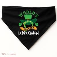 World's Tallest Leprechaun Funny St Patricks Day USA-Made Doggie Bandana thumb 0