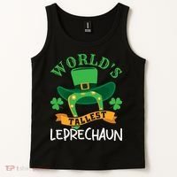 World's Tallest Leprechaun Funny St Patricks Day Tank Top thumb 2