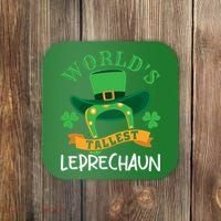 World's Tallest Leprechaun Funny St Patricks Day Coaster thumb 0