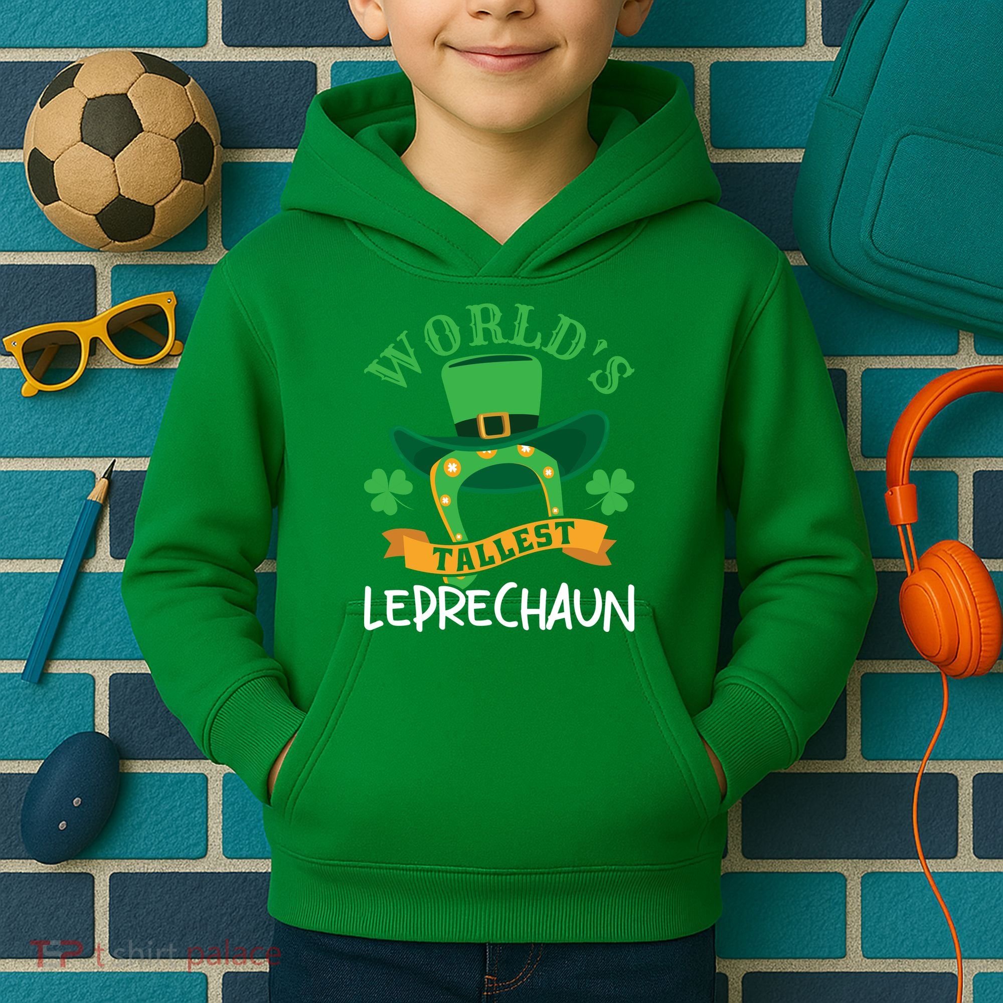 World's Tallest Leprechaun Funny St Patricks Day Kids Hoodie