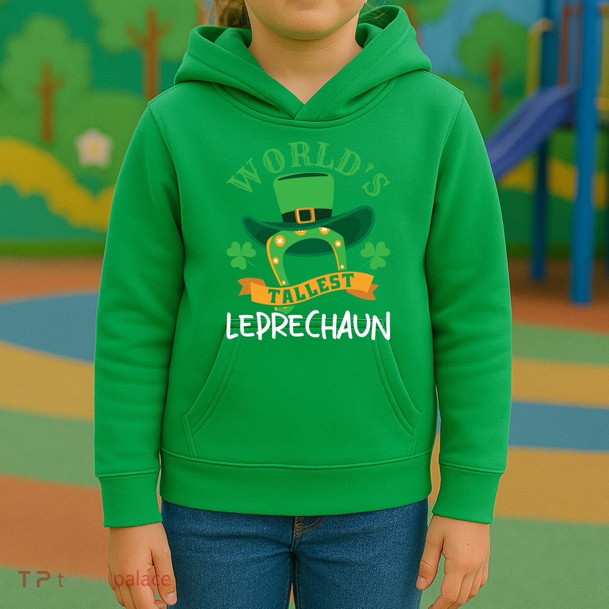 World's Tallest Leprechaun Funny St Patricks Day Kids Hoodie