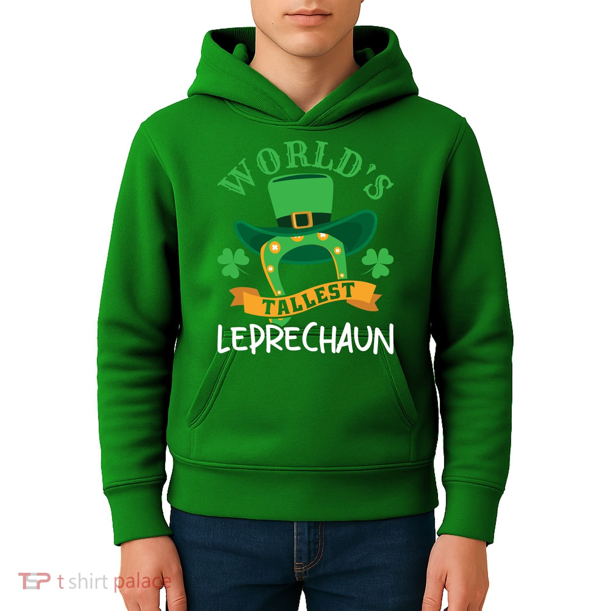 World's Tallest Leprechaun Funny St Patricks Day Kids Hoodie