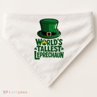 Worlds Tallest Leprechaun St Patricks Day Funny Irish  USA-Made Doggie Bandana thumb 0