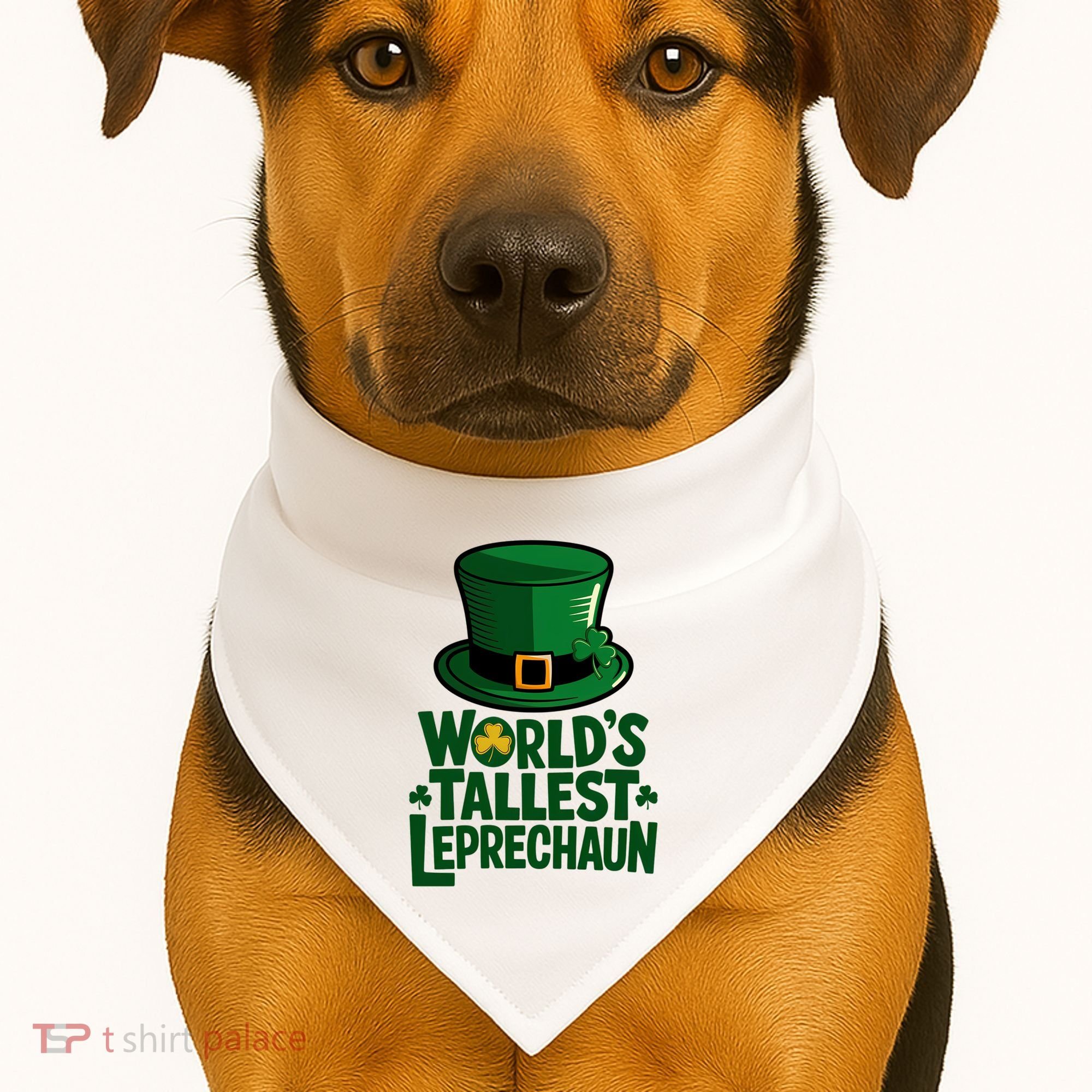 Worlds Tallest Leprechaun St Patricks Day Funny Irish  USA-Made Doggie Bandana