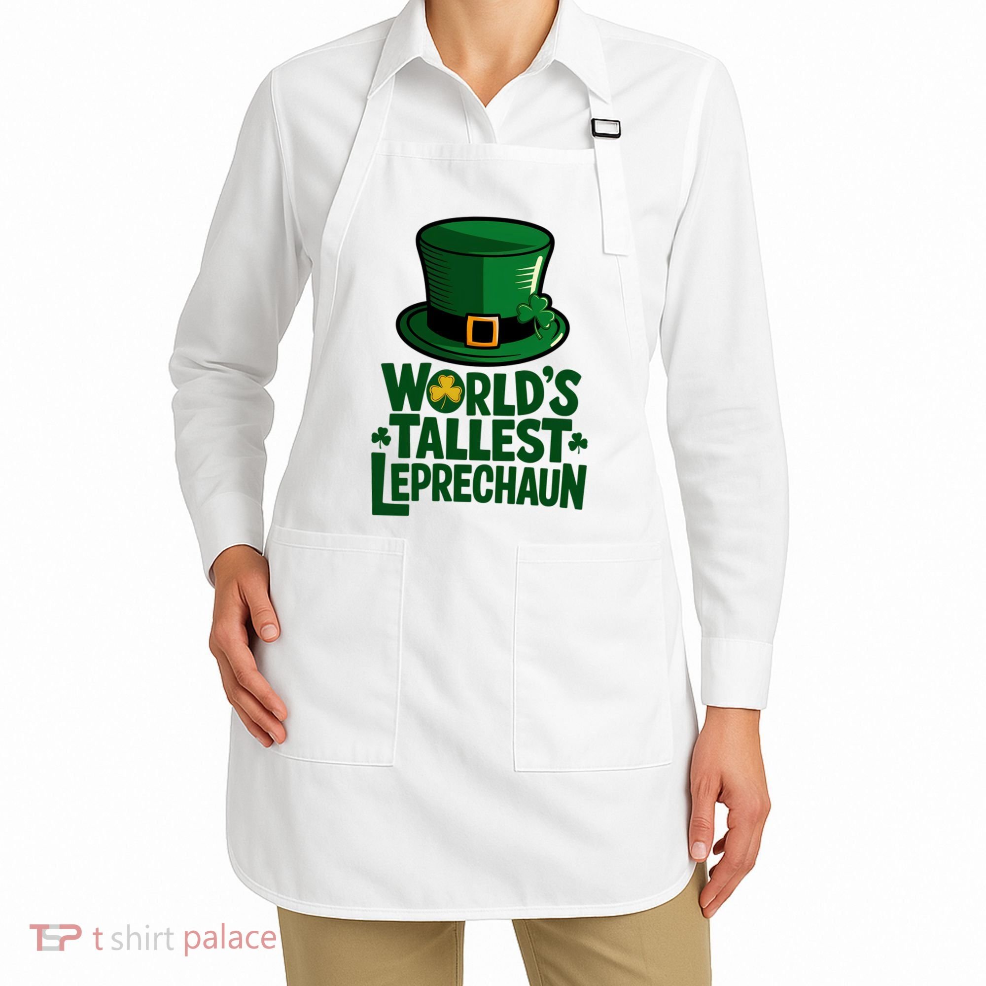 Worlds Tallest Leprechaun St Patricks Day Funny Irish  Apron