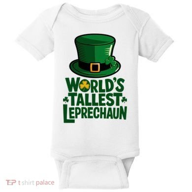 Worlds Tallest Leprechaun St Patricks Day Funny Irish  Baby Bodysuit