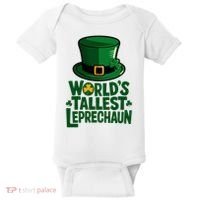 Worlds Tallest Leprechaun St Patricks Day Funny Irish  Baby Bodysuit thumb 0