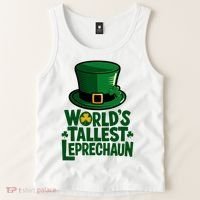 Worlds Tallest Leprechaun St Patricks Day Funny Irish  Tank Top thumb 2