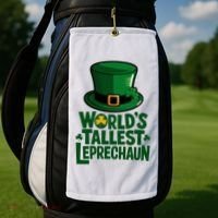 Worlds Tallest Leprechaun St Patricks Day Funny Irish  Golf Towel thumb 2