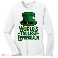 Worlds Tallest Leprechaun St Patricks Day Funny Irish  Women's Long Sleeve Shirt thumb 0
