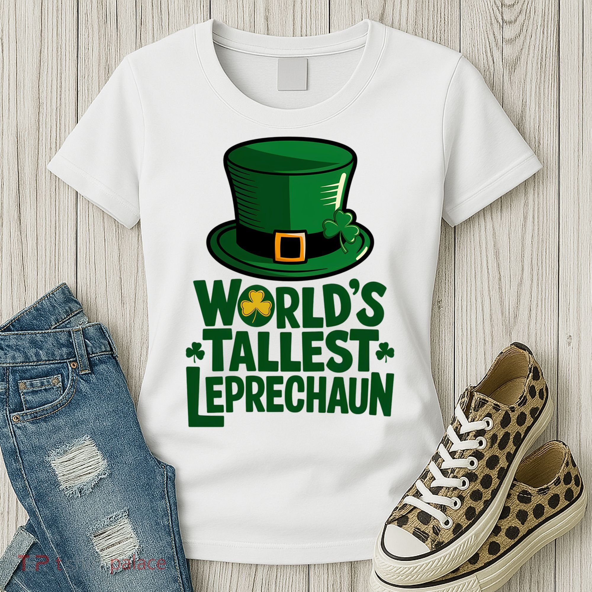 Worlds Tallest Leprechaun St Patricks Day Funny Irish  Women's T-Shirt