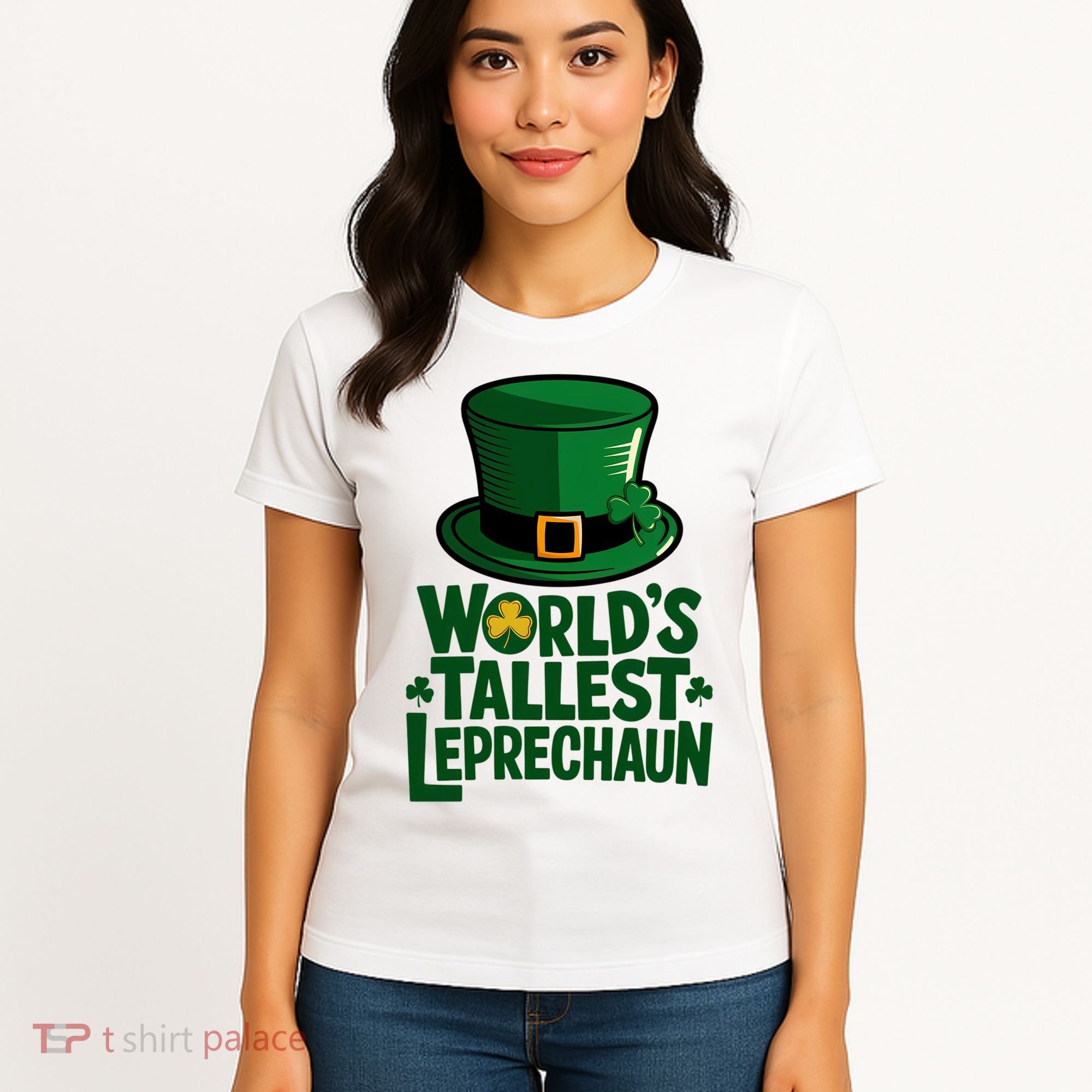 Worlds Tallest Leprechaun St Patricks Day Funny Irish  Women's T-Shirt