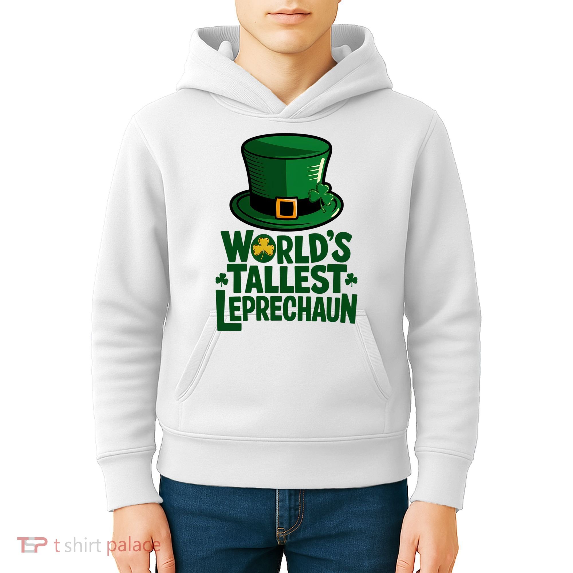 Worlds Tallest Leprechaun St Patricks Day Funny Irish  Kids Hoodie