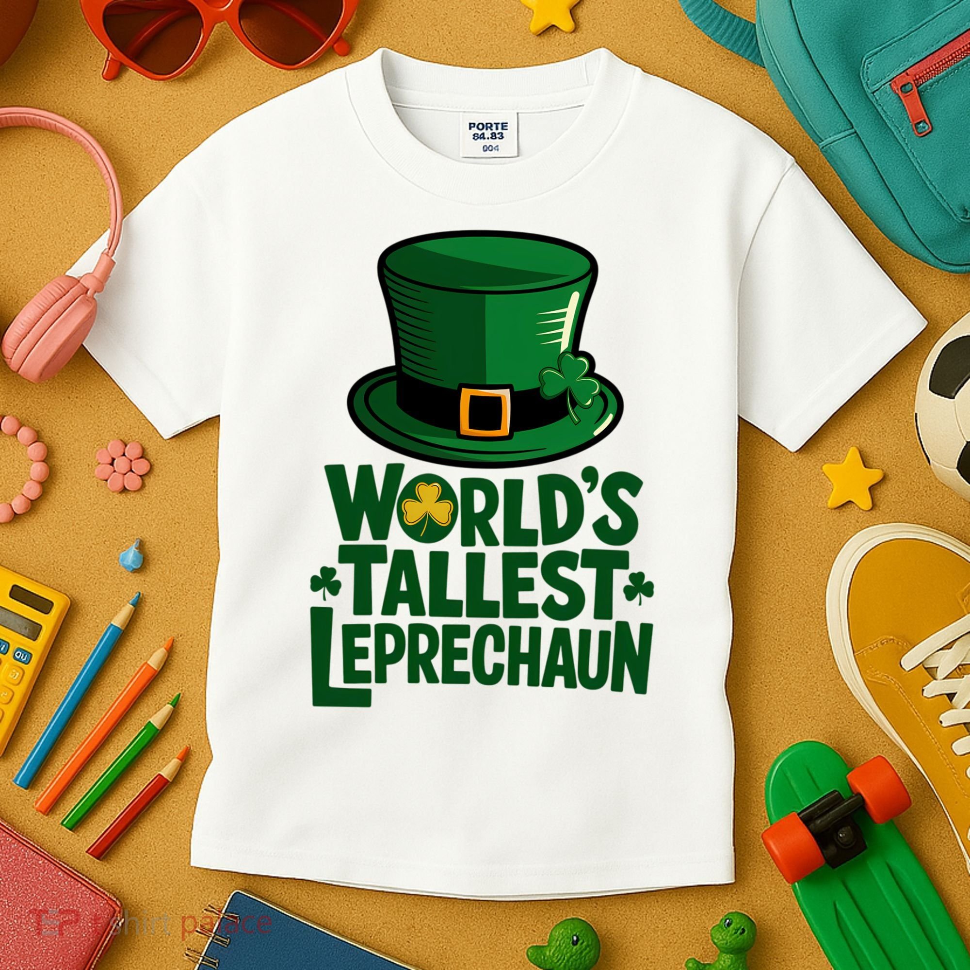 Worlds Tallest Leprechaun St Patricks Day Funny Irish  Kids T-Shirt