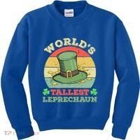 World's Tallest Leprechaun Irish Funny St Patricks Day Great Gift Kids Sweatshirt thumb 0