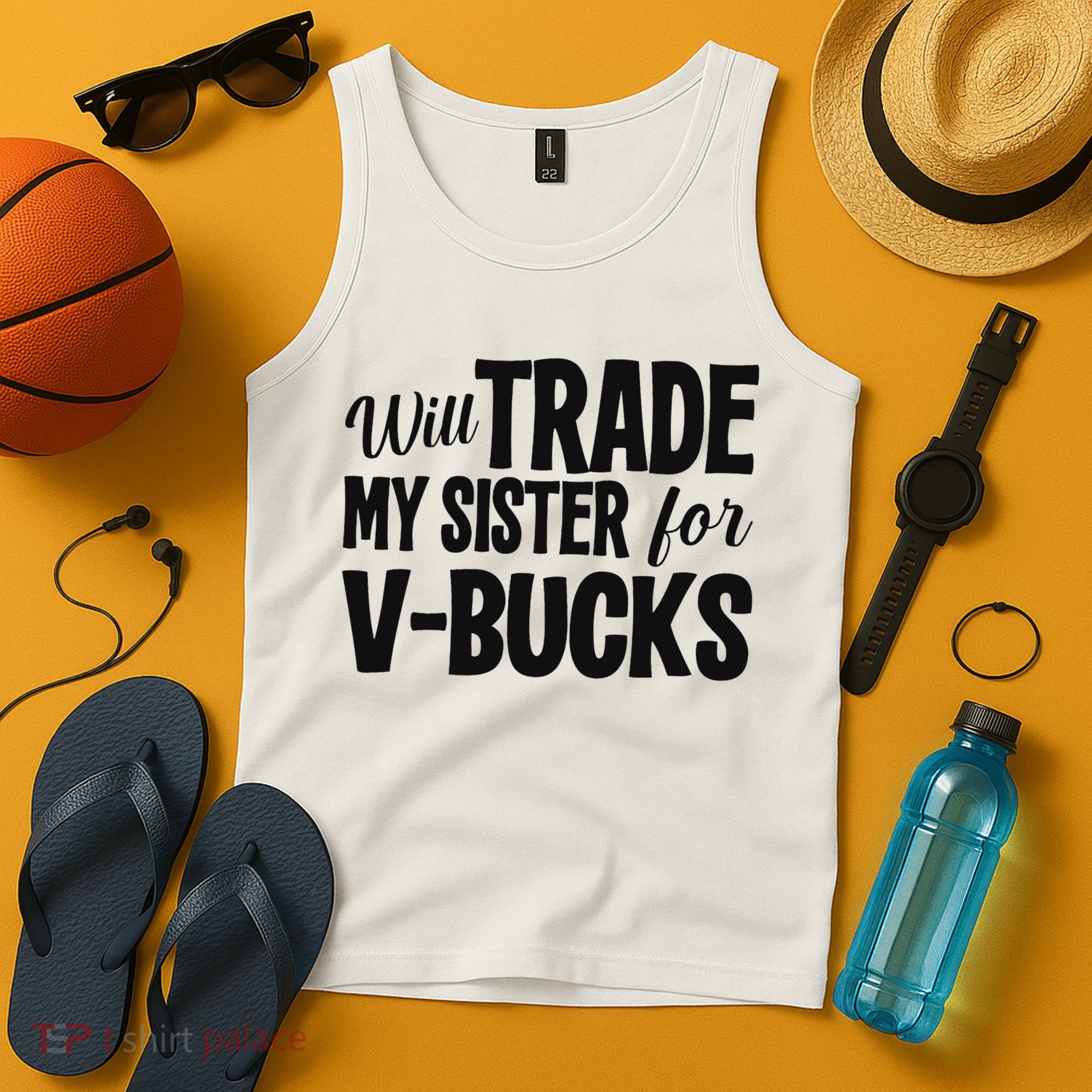 Will Trade My Sister For V Bucks Funny Video Game Player Tank Top