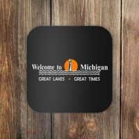 Welcome To Michigan Logo Great Lakes Great Times Coaster thumb 0