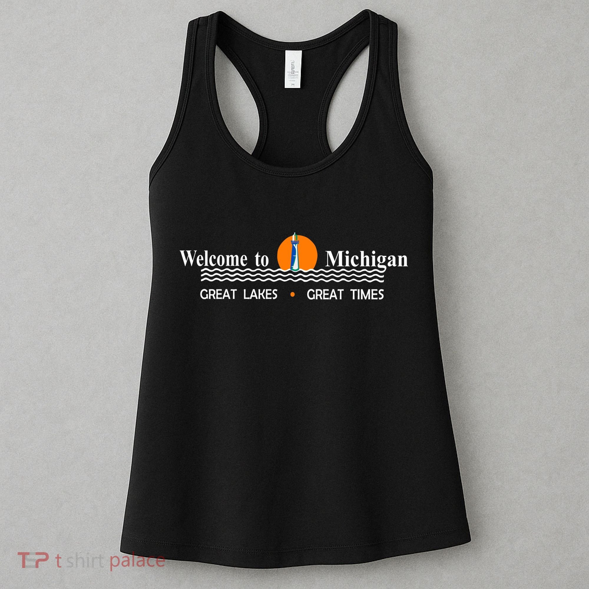 Welcome To Michigan Logo Great Lakes Great Times Women's Tank Top