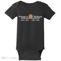 Welcome To Michigan Logo Great Lakes Great Times Baby Bodysuit thumb 0
