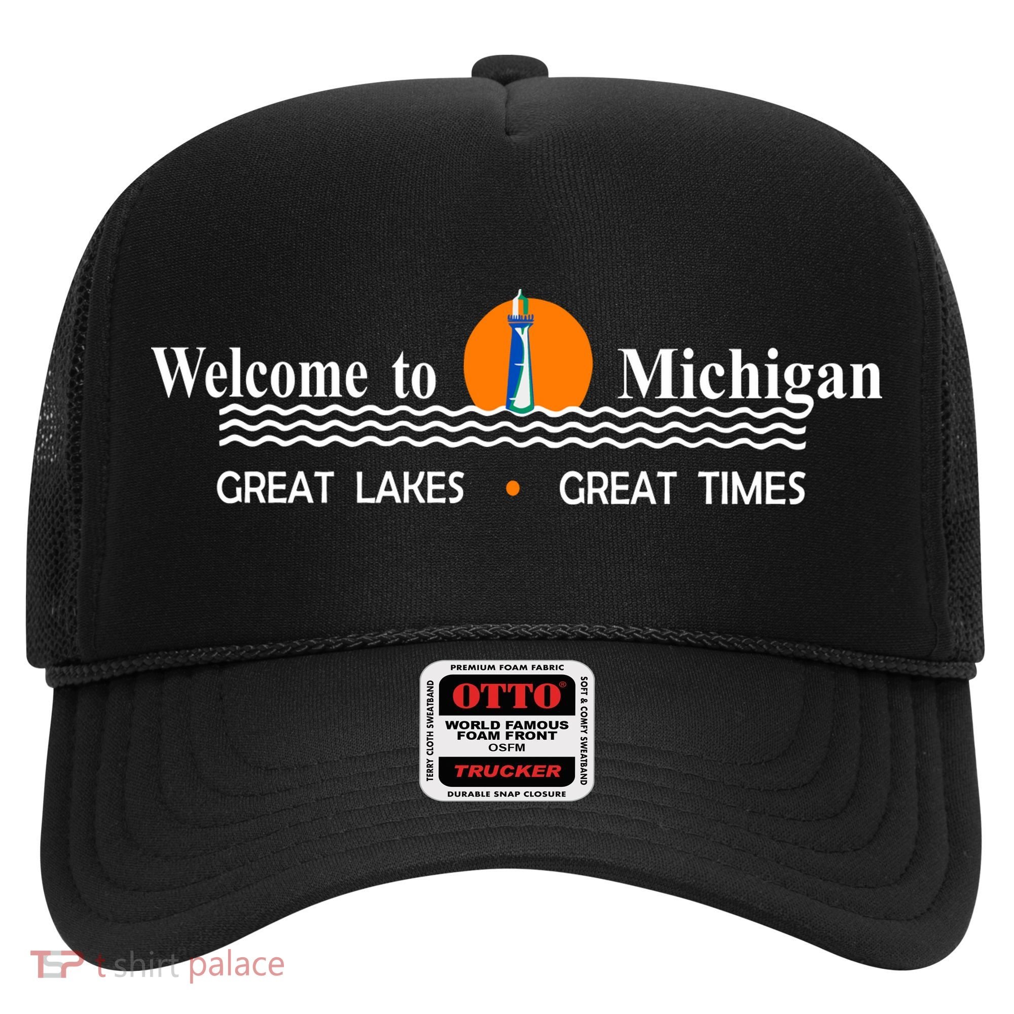Welcome To Michigan Logo Great Lakes Great Times Hat