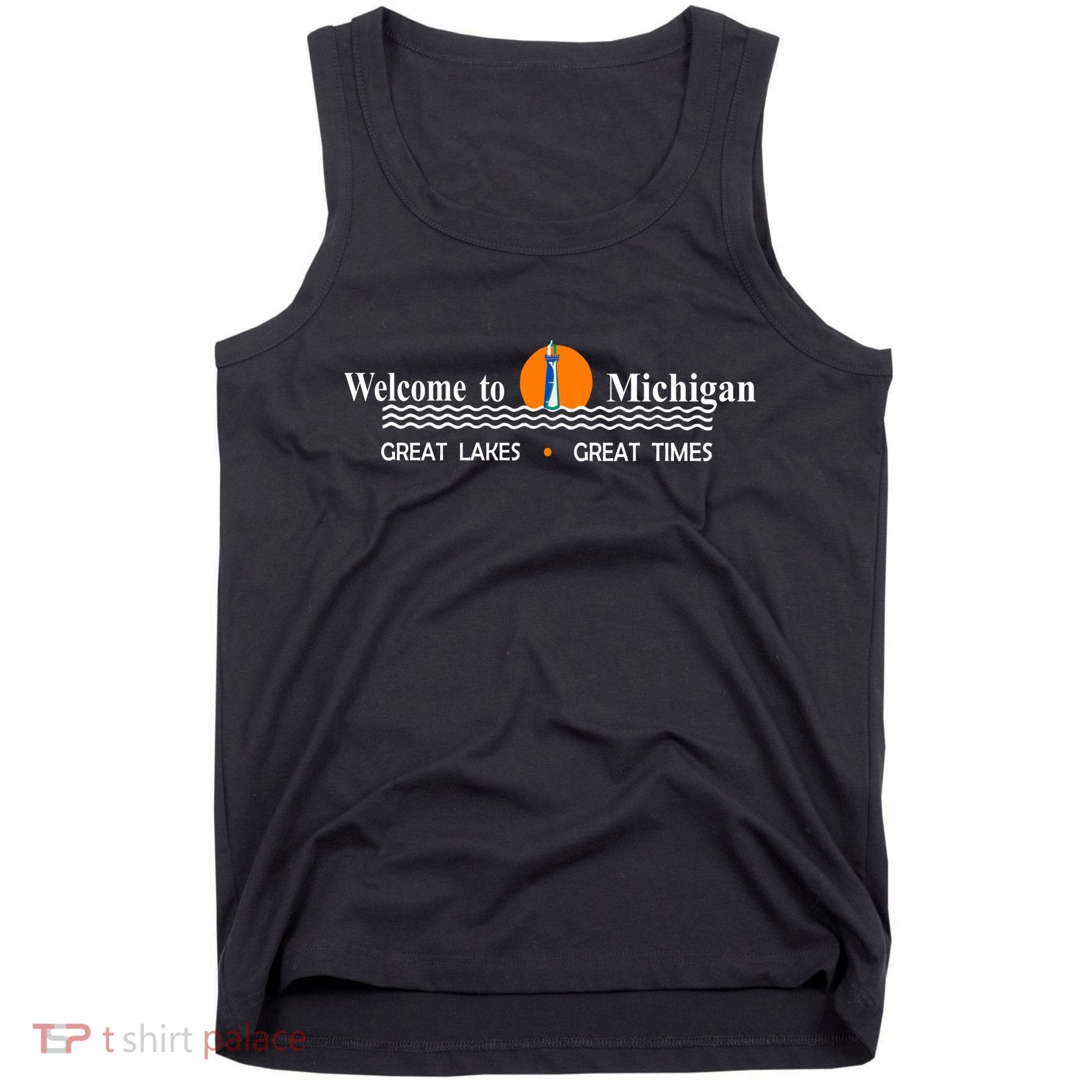 Welcome To Michigan Logo Great Lakes Great Times Tank Top