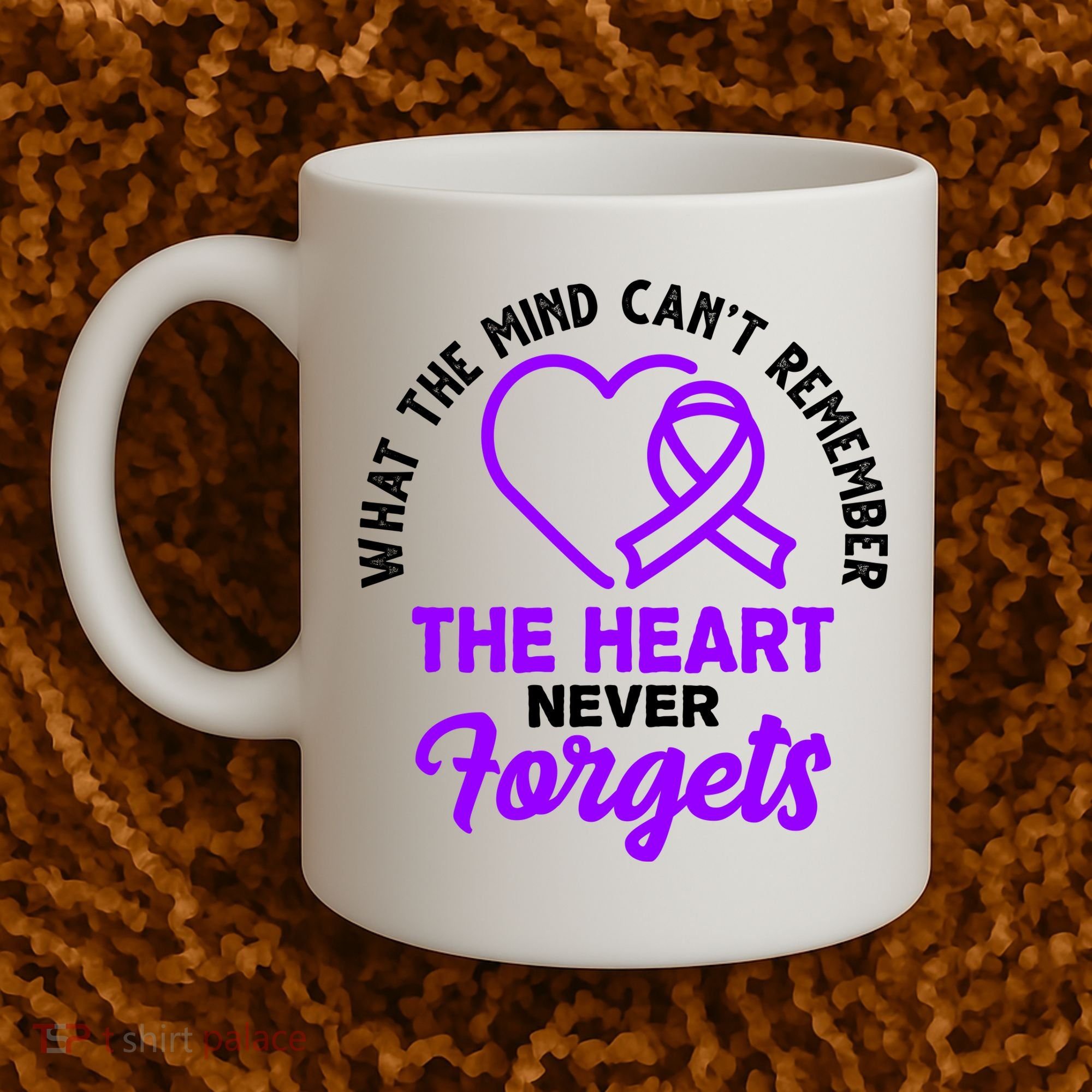What The Mind Can't Remember The Heart Never Forgets Pancreatic Cancer Coffee Mug