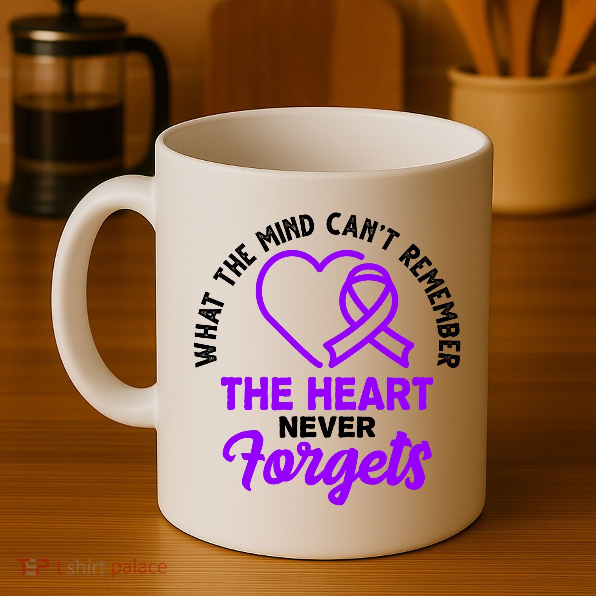 What The Mind Can't Remember The Heart Never Forgets Pancreatic Cancer Coffee Mug