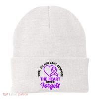 What The Mind Can't Remember The Heart Never Forgets Pancreatic Cancer Beanie thumb 0