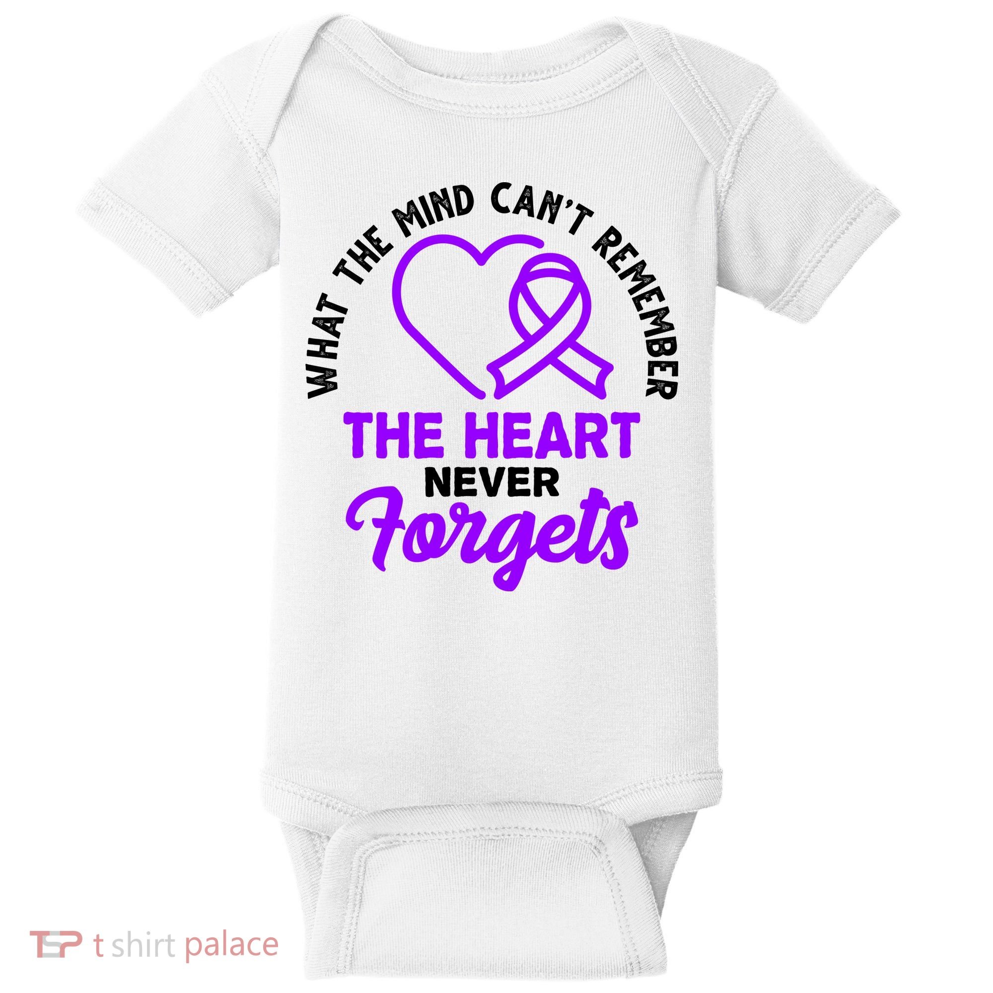 What The Mind Can't Remember The Heart Never Forgets Pancreatic Cancer Baby Bodysuit