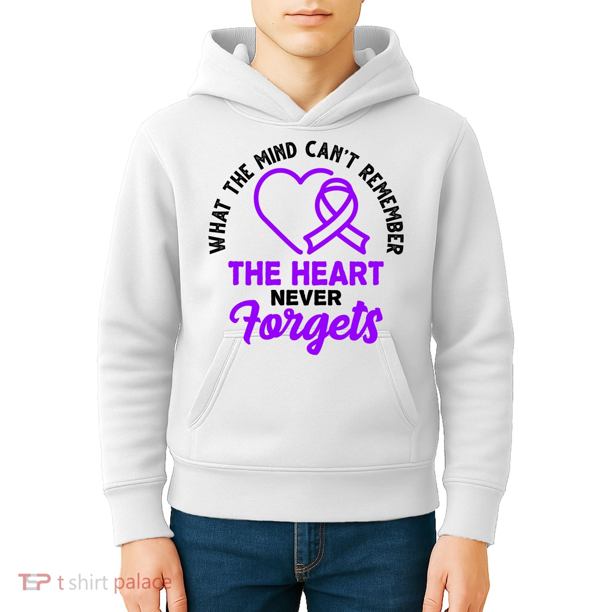 What The Mind Can't Remember The Heart Never Forgets Pancreatic Cancer Kids Hoodie
