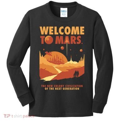 Welcome To Mars Kids Long Sleeve Shirt