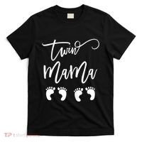 Wo Twin Mama Mom to Be Pregnant with Twins Pregnancy Funny T-Shirt thumb 0