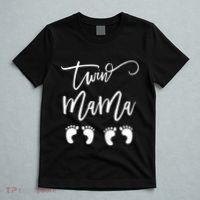 Wo Twin Mama Mom to Be Pregnant with Twins Pregnancy Funny T-Shirt thumb 5