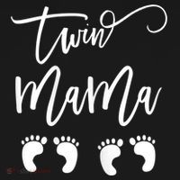 Wo Twin Mama Mom to Be Pregnant with Twins Pregnancy Funny T-Shirt thumb 7