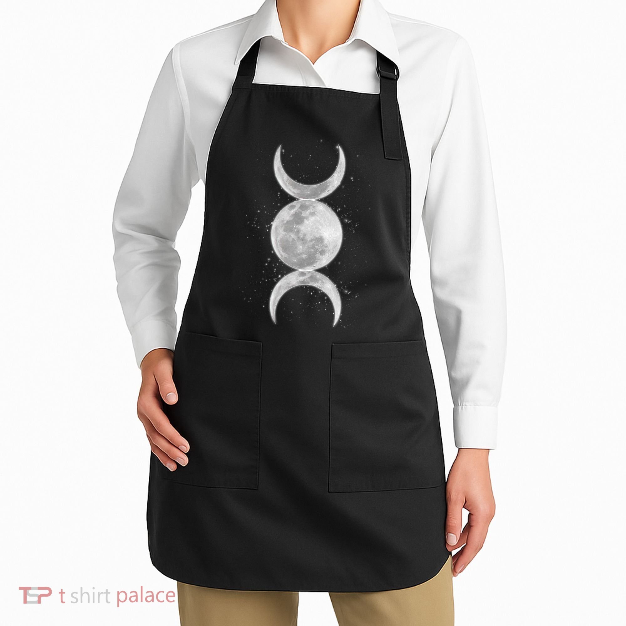 Wiccan Triple Moon Goddess Feminist Pagan Witch Halloween Apron
