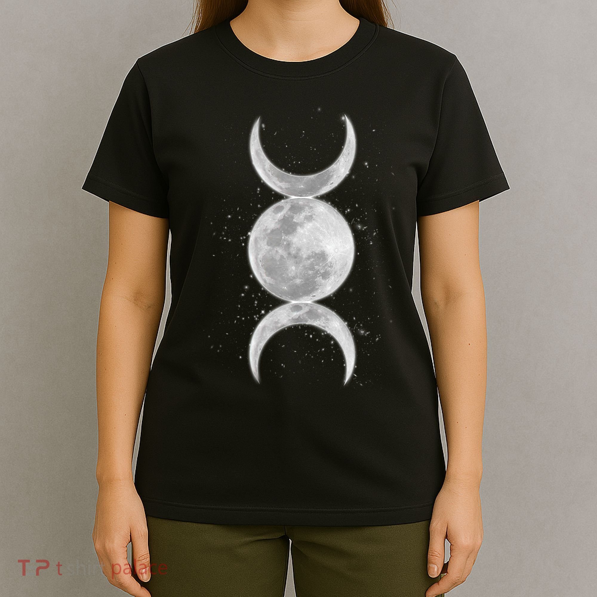 Wiccan Triple Moon Goddess Feminist Pagan Witch Halloween T-Shirt