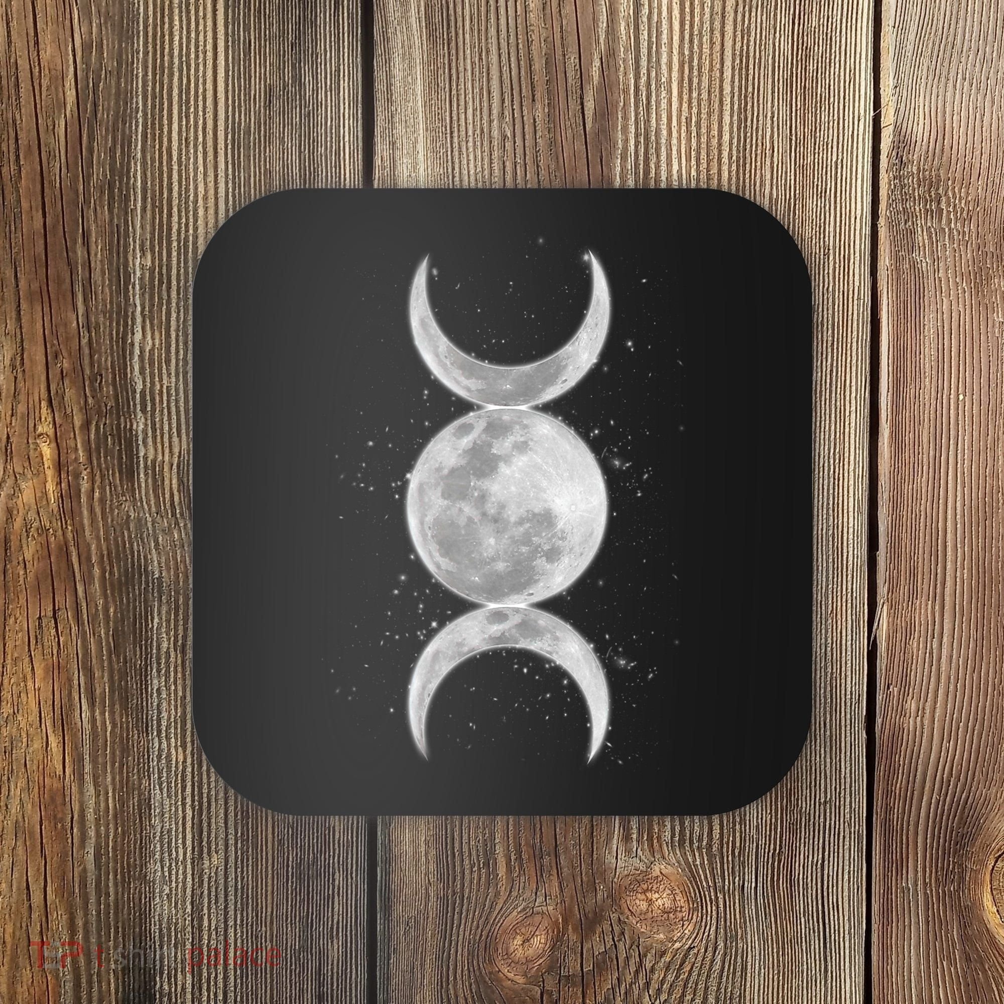 Wiccan Triple Moon Goddess Feminist Pagan Witch Halloween Coaster