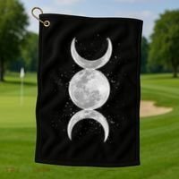 Wiccan Triple Moon Goddess Feminist Pagan Witch Halloween Golf Towel thumb 1